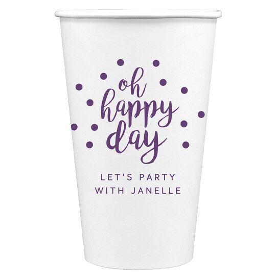 Confetti Dots Oh Happy Day Paper Coffee Cups